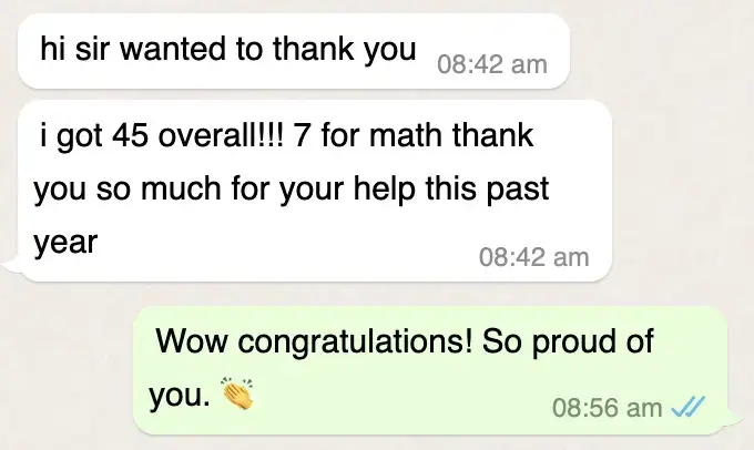 IB tuition results